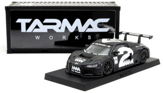 Tarmac Works x 4A Like Black HOBBY64 White Audi R8 LMS 1:64 Scale Diecast Car
