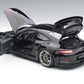 PORSCHE 911 CARRERA GT3 RS (991) GLOSS BLACK SILVER WHEELS 1:18 AUTOART 78164