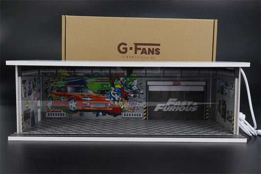 G-FANS 1:64 Garage Diorama Model With LED lights Fast & Furious G FANS Model