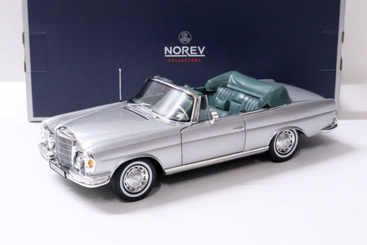 1:18 NOREV Mercedes 280 Se Cabriolet 1969 Silver Metallic/Green Top