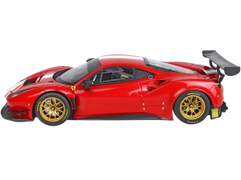 FERRARI 488 MODIFICATA ROSSO CORSA RED & DISPLAY CASE 1/18 MODEL BY BBR P 18203B