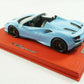 1/18 BBR FERRARI F8 TRIBUTO SPYDER AZZURRO BLUE DELUXE RED LEATHER