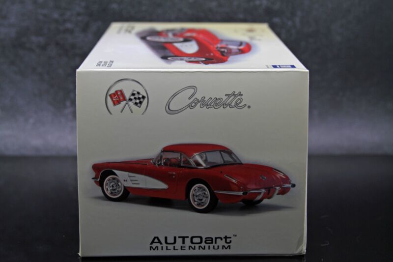 1:18 AUTOart 1959 Chevy Corvette Roman Red White Coves Millennium Collection