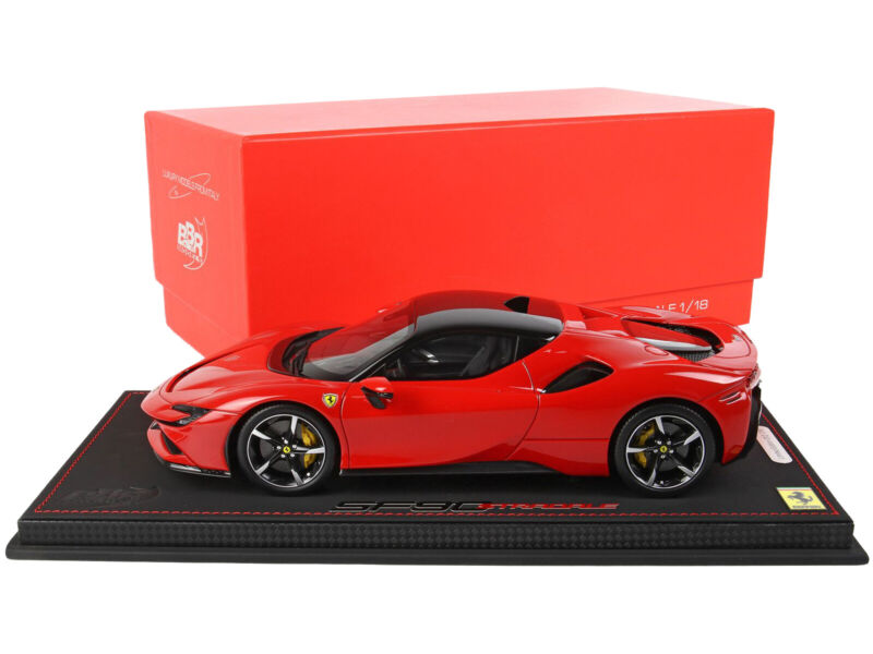 2019 FERRARI SF90 STRADALE RED & DISPLAY CASE 1/18 MODEL CAR BBR P18180 A 3