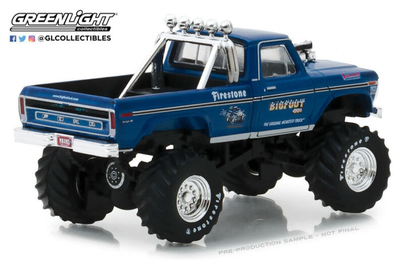 Greenlight 1:64 1974 Ford F-250 The Original Monster Truck Bigfoot #1 Blue 29934