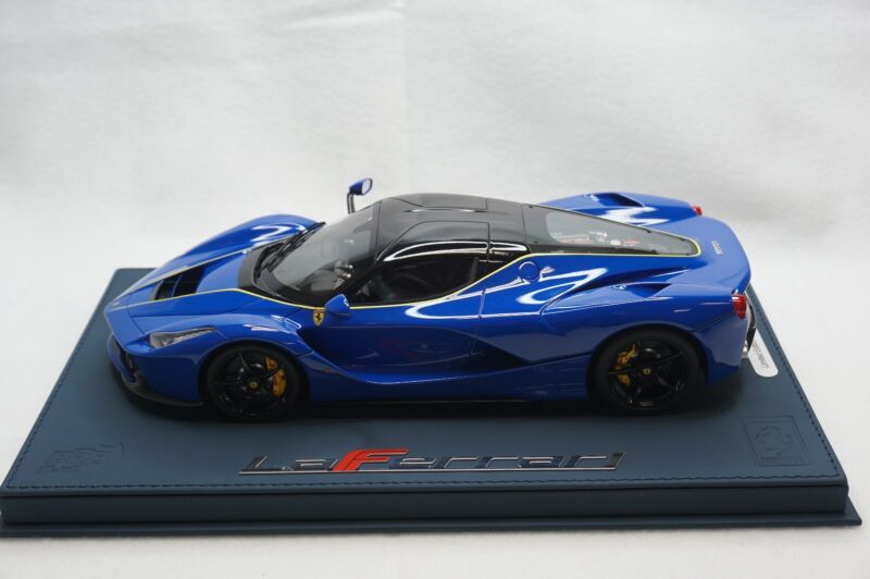 1/18 BBR FERRARI LAFERRARI AZZURRO DINO/YELLOW DELUXE BLUE LEATHER limited 20 pcs