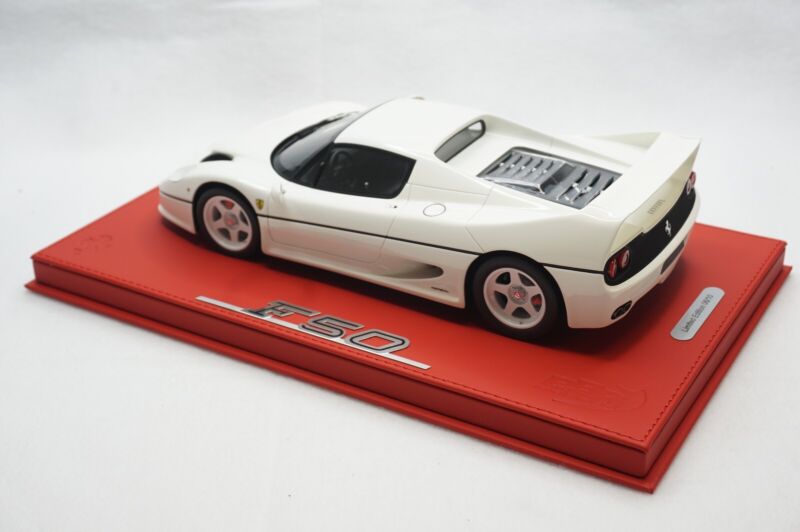 1/18 BBR FERRARI F50 COUPE AVUS WHITE DELUXE RED LEATHER limited 10pcs