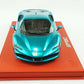 1/18 BBR FERRARI SF90 STRADALE CHROME BLUE DELUXE RED LEATHER BASE limited 15pcs