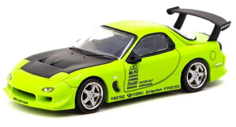 Tarmac Works GLOBAL64 Light Green VERTEX Mazda RX-7 FD3S 1:64 Scale Diecast Car