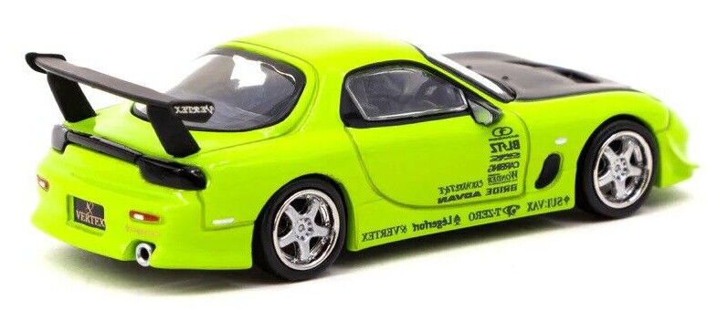 Tarmac Works GLOBAL64 Light Green VERTEX Mazda RX-7 FD3S 1:64 Scale Diecast Car