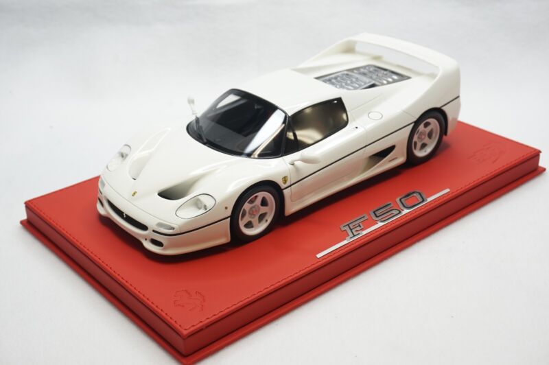 1/18 BBR FERRARI F50 COUPE AVUS WHITE DELUXE RED LEATHER limited 10pcs