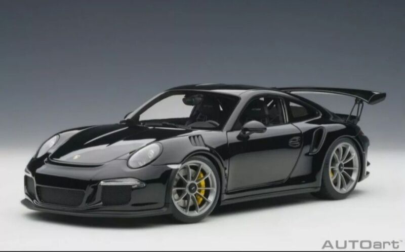 AUTOart PORSCHE 911 991 GT3 RS BLACK/SILVER WHEELS LE NIB 1:18 SCALE 78164