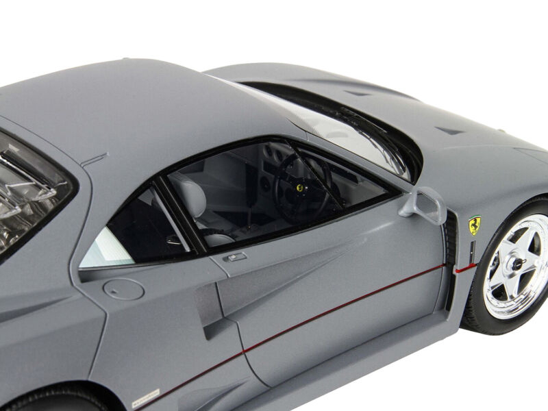 FERRARI F40 SULTAN OF BRUNEI GUN METAL GRAY & DISPLAY CASE LTD 1/18 BBR P18167