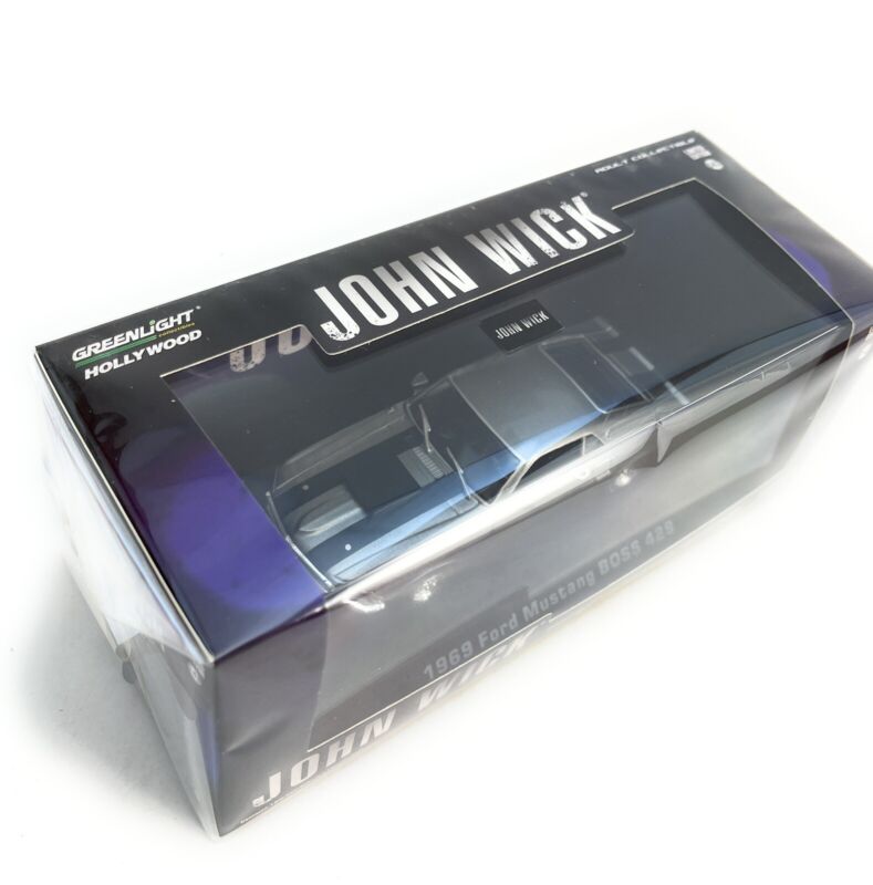 GREENLIGHT 1:43 1969 GRAY FORD MUSTANG BOSS 429 "JOHN WICK" W/CASE MODEL 86540