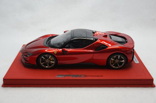 1/18 BBR FERRARI SF90 SPIDER CLOSED ROOF ROSSO FUOCCO DELUXE RED LEATHER limited 5pcs