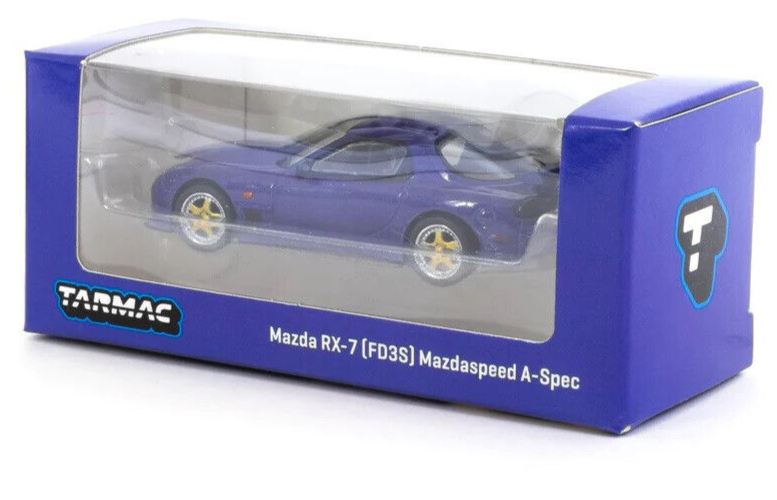 Tarmac Works GLOBAL64 Blue Mazda RX-7 (FD3S) Mazdaspeed A-Spec 1:64 Diecast Car