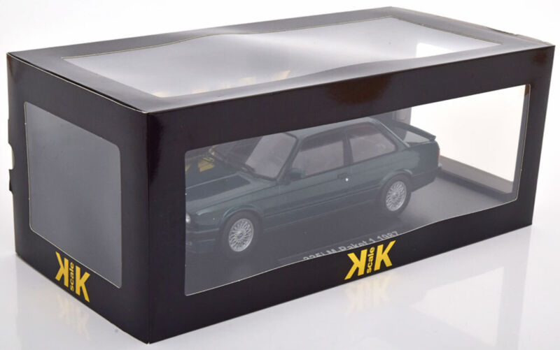 KK-Scale 1:18 BMW 325i E30 M-PACKAGE1 DARK GREEN METALLIC 1987 diecast model