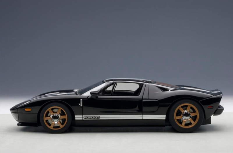 1/18 AUTOart Diecast Scale 2004 Ford GT Black with White Stripes AUTOart Diecast 1/18 Scale 2004 Ford GT Black with White Stripes $799.95 ModelCarsHub