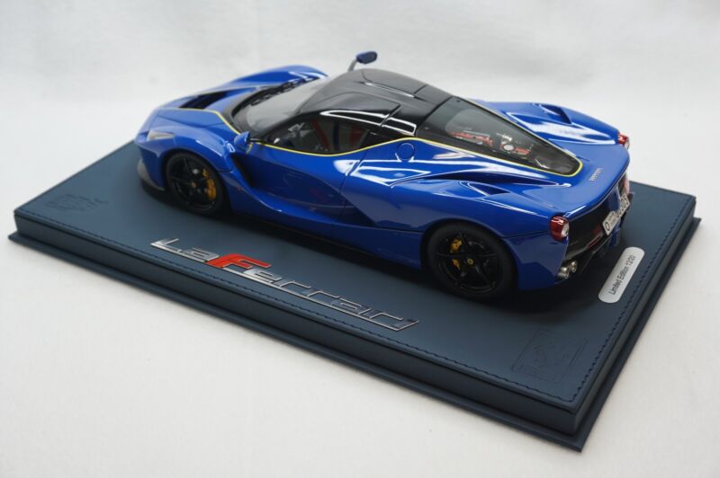 1/18 BBR FERRARI LAFERRARI AZZURRO DINO/YELLOW DELUXE BLUE LEATHER limited 20 pcs