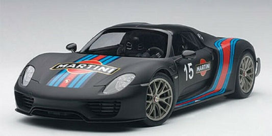 AUTOart 77929 Porsche 918 Spyder Weissach Package (Black/Martini Livery) 1:18