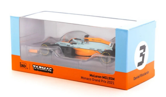 Tarmac Works Daniel Ricciardo McLaren MCL35M -2021 Monaco GP 1:64 Diecast F1 Car