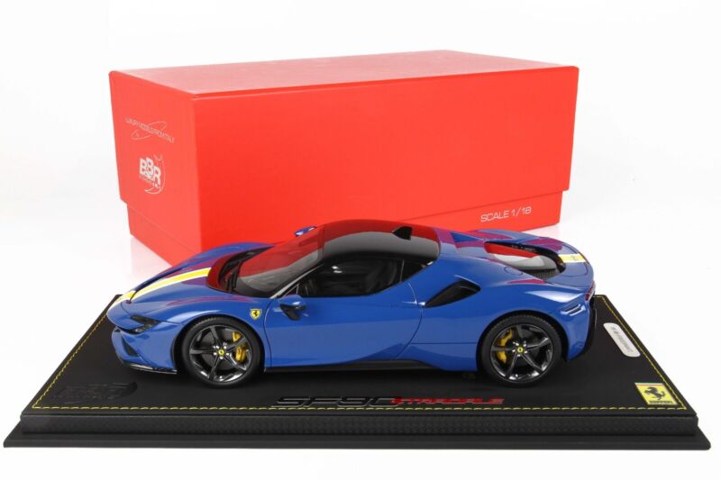 Ferrari SF90 Stradale Azzurro Dino Blue - Limited 100 pcs w/ Case BBR 1/18