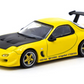 Tarmac Works GLOBAL64 Yellow Metallic VERTEX Mazda RX-7 FD3S 1:64 Diecast Car