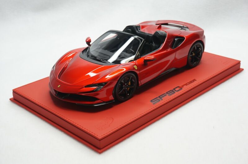 1/18 BBR FERRARI SF90 SPIDER 2007 F1 RED METALLIC DELUXE RED LEATHER limited 20pcs