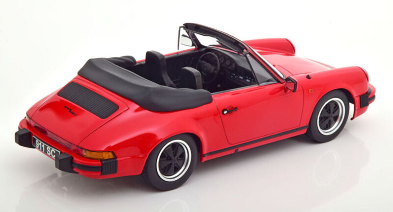 KK-Scale 1:18 PORSCHE 911 SC CABRIO RED WITH EXTRA SOFT-TOP 1983 diecast model