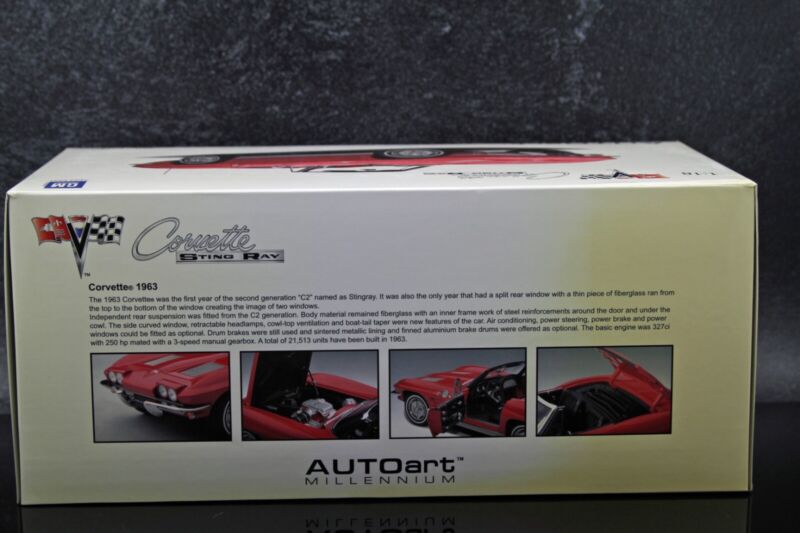 AUTOart 1963 Chevy Corvette Convertible Riverside Red Millennium Collection 1:18