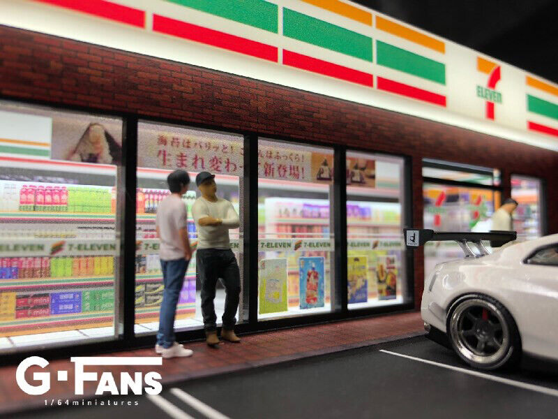 G-FANS Assemble Diorama 1:64 Shopping Store LED Lighting Model Car Parking Lot