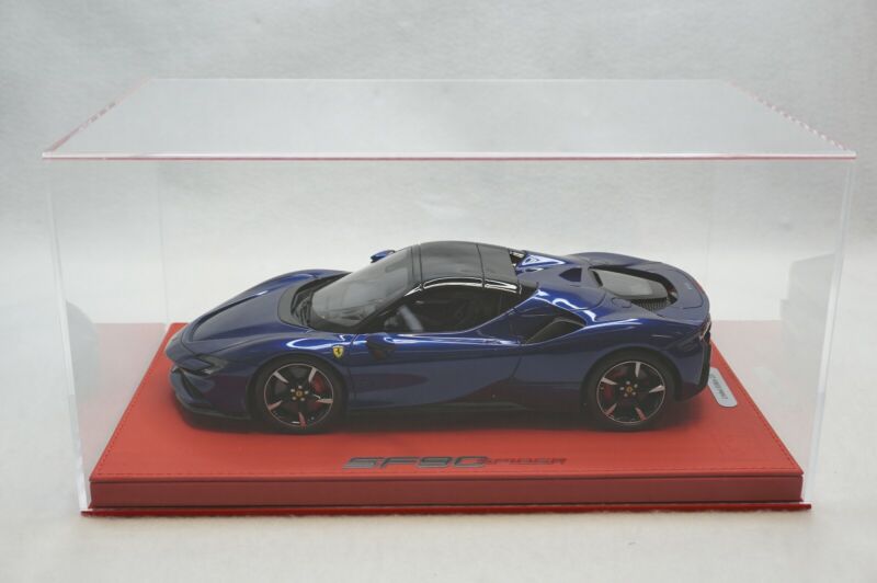 1/18 BBR FERRARI SF90 SPIDER CLOSED BLACK BLUE ELETIC DELUXE RED LEATHER limited 3pcs