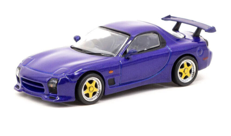 Tarmac Works GLOBAL64 Blue Mazda RX-7 (FD3S) Mazdaspeed A-Spec 1:64 Diecast Car