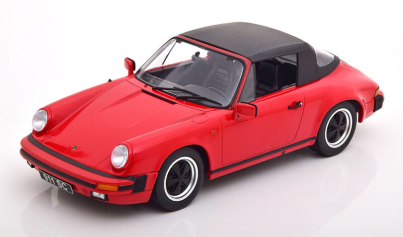 KK-Scale 1:18 PORSCHE 911 SC CABRIO RED WITH EXTRA SOFT-TOP 1983 diecast model