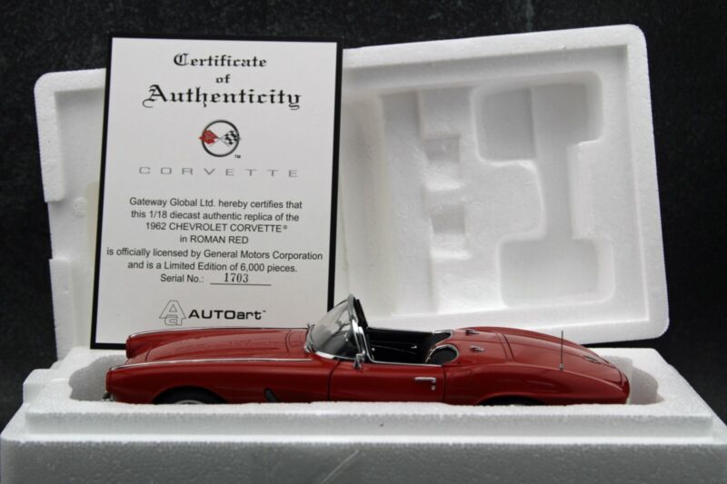 AUTOart 1962 Chevy Corvette Roman Red Millennium Collection 1:18