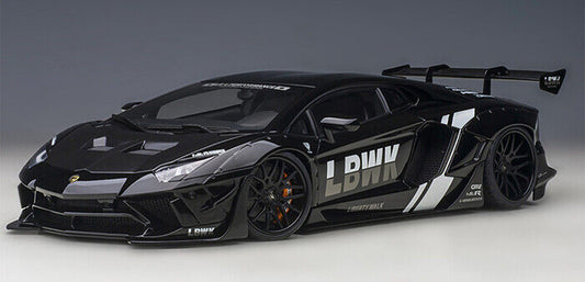 1:18 Autoart Liberty Walk LB Works Lamborghini Aventador black with LBWK Livery