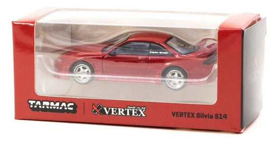 Tarmac Works GLOBAL64 Red Metallic VERTEX Silvia S14 1:64 Scale Diecast Car