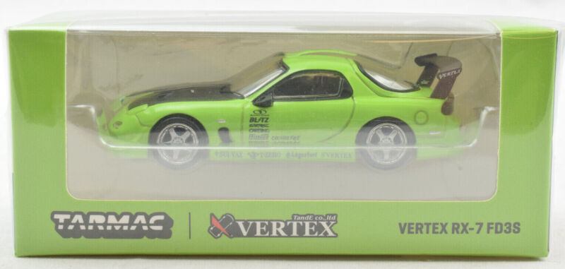 Tarmac Works GLOBAL64 Light Green VERTEX Mazda RX-7 FD3S 1:64 Scale Diecast Car