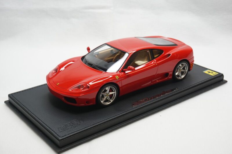 1/18 BBR FERRARI 360 MODENA ROSSO CORSA BLACK LEATHER BASE limited 298pcs