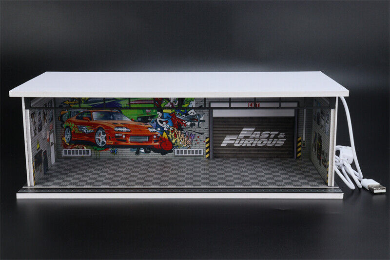 G-FANS 1:64 Garage Diorama Model With LED lights Fast & Furious G FANS