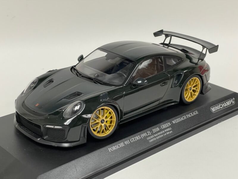 1/18 Minichamps Porsche 911 "991.2" GT2 RS Green with Gold Wheels 155 068306 $339.95 ModelCarsHub