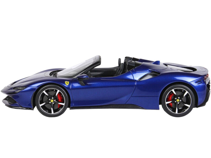 BBR 1/18 FERRARI SF90 SPIDER CONVERTIBLE BLUE & DISPLAY CASE  P18194 B