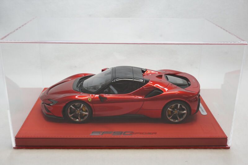 1/18 BBR FERRARI SF90 SPIDER CLOSED ROOF ROSSO FUOCCO DELUXE RED LEATHER limited 5pcs