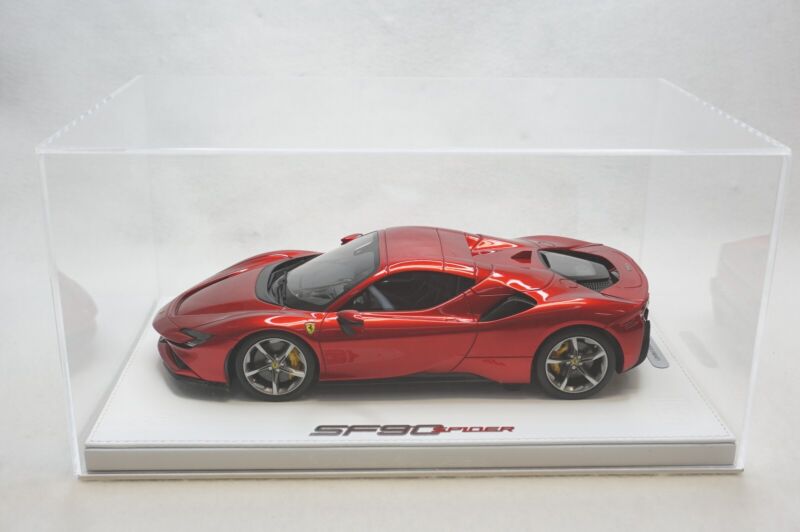 1/18 BBR FERRARI SF90 SPIDER CLOSED ROSSO FUOCCO DELUXE WHITE LEATHER limited 5pcs