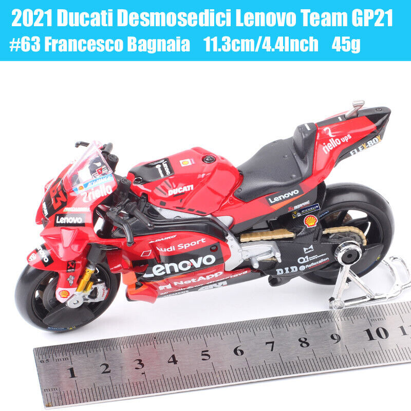 Maisto 1/18 2021 Ducati Desmosedici GP21 #63 Francesco Bagnaia Motorcycle Model