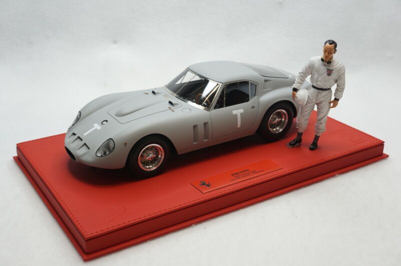 1/18 BBR FERRARI 250 GTO TEST MONZA STIRLIN MOSS RED DELUXE BASE W/DRIVER FIG MR