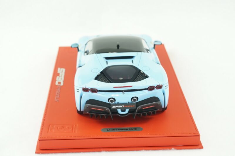 1/18 BBR FERRARI SF90 STRADALE AZZURRO LA PLATA DELUXE RED LEATHER limited 15pcs