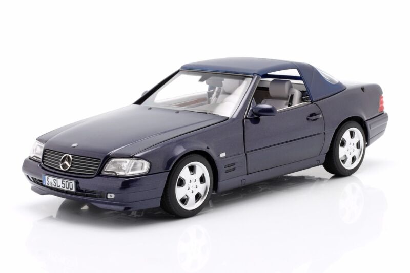 MERCEDES-BENZ 500 SL (R129) Facelift 1996-2001 Azure Blue - 1/18 - NOREV