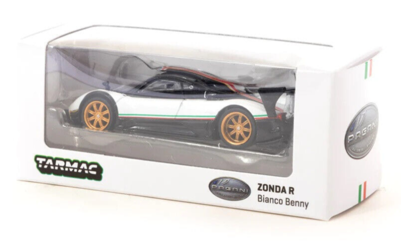 Tarmac Works GLOBAL64 Pagani Zonda R Bianco Benny 1:64 Scale Diecast Car