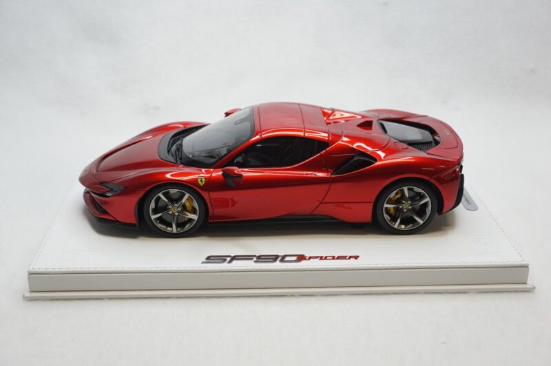 1/18 BBR FERRARI SF90 SPIDER CLOSED ROSSO FUOCCO DELUXE WHITE LEATHER limited 5pcs